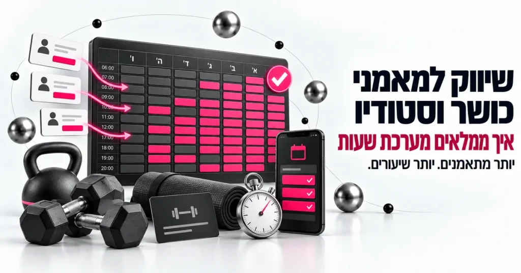 שיווק למאמני כושר וסטודיו: איך ממלאים מערכת שעות